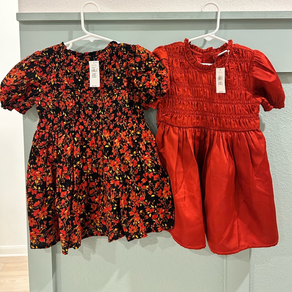 2pc NWT GAP Toddler Dress in Black and Orange Floral